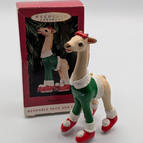 Hallmark Keepsake Daughter 1993, Vintage Bendable Giraffe Christmas Ornament - Picture 2 of 11